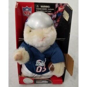 Nfl cheering hamster Patriots uniform new old stock works Gemmy 2000's